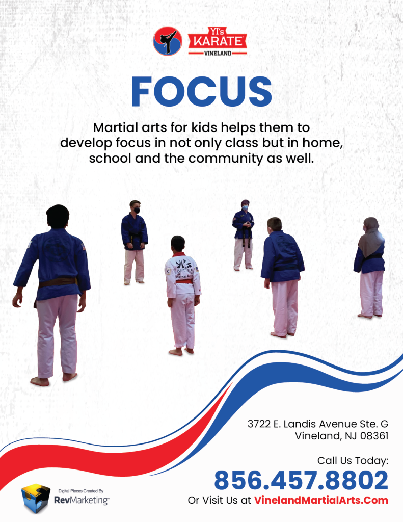 Karate students developing and displaying great focus, leading to success aspects of their lives.